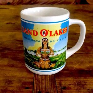 VTG Land Oh Lakes Butter Indian Maiden Coffee Cup Sweet Cream Butter